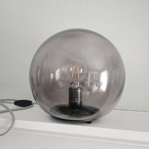 Vintage IKEA Smoke Gray FADO Round Orb Table Lamp